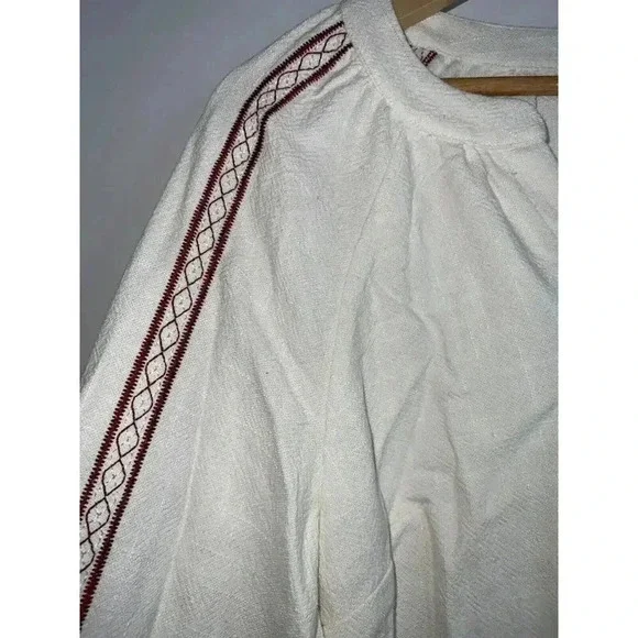 Soft Surroundings size Small linen pullover embroidered tunic top blouse mirage - Picture 4 of 7